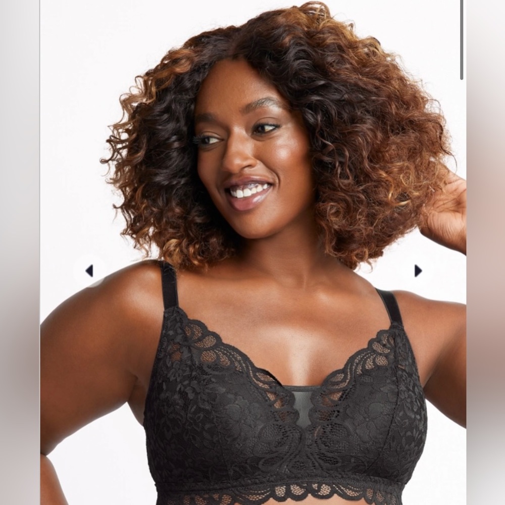 NWT Bali Wireless Black Bra XL/DD